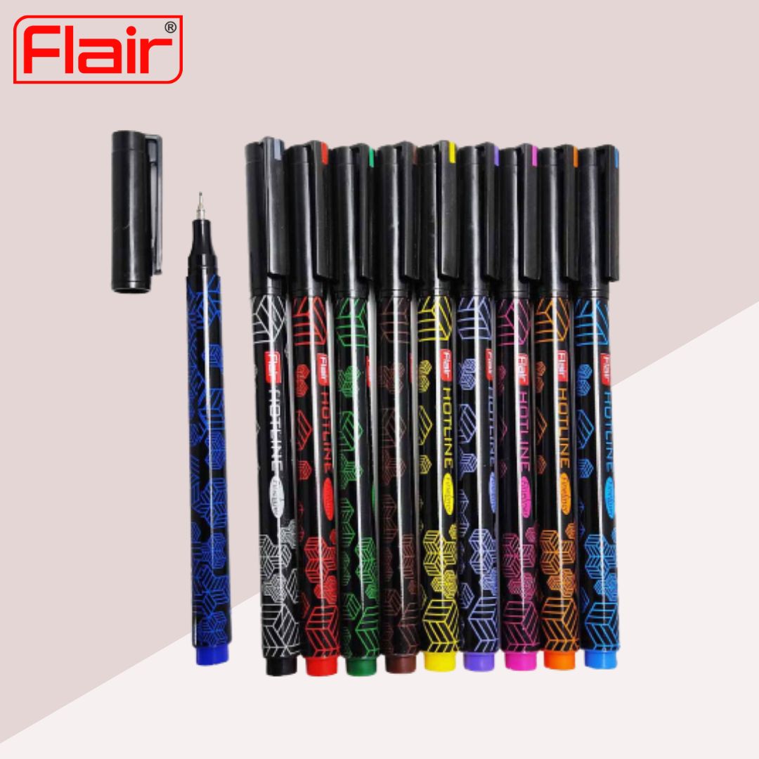 Flair Hotline Fineliners- Multicolour ( Pack Of 10 )