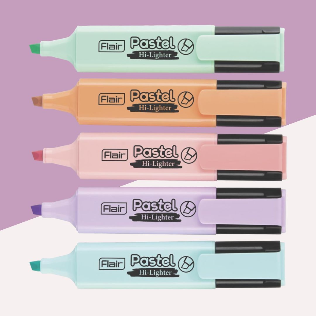 Flair Pastel Hi-lighters for Vibrant Highlighting  (Pack of 5)