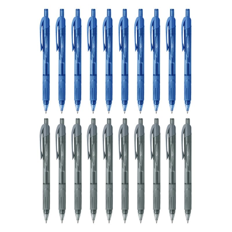 Flair V2 0.7mm Retractable Gel Pen Combo Pack, 10 Pcs Blue Ink & 10 Pcs Black Ink Gel Pen, Pack of 20