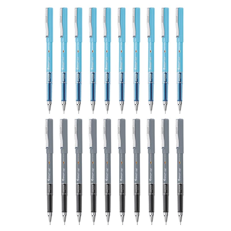 Hauser Sonic 0.55 mm Gel Pen Combo Pack, 10 Blue & 10 Black Ink, Pack of 20