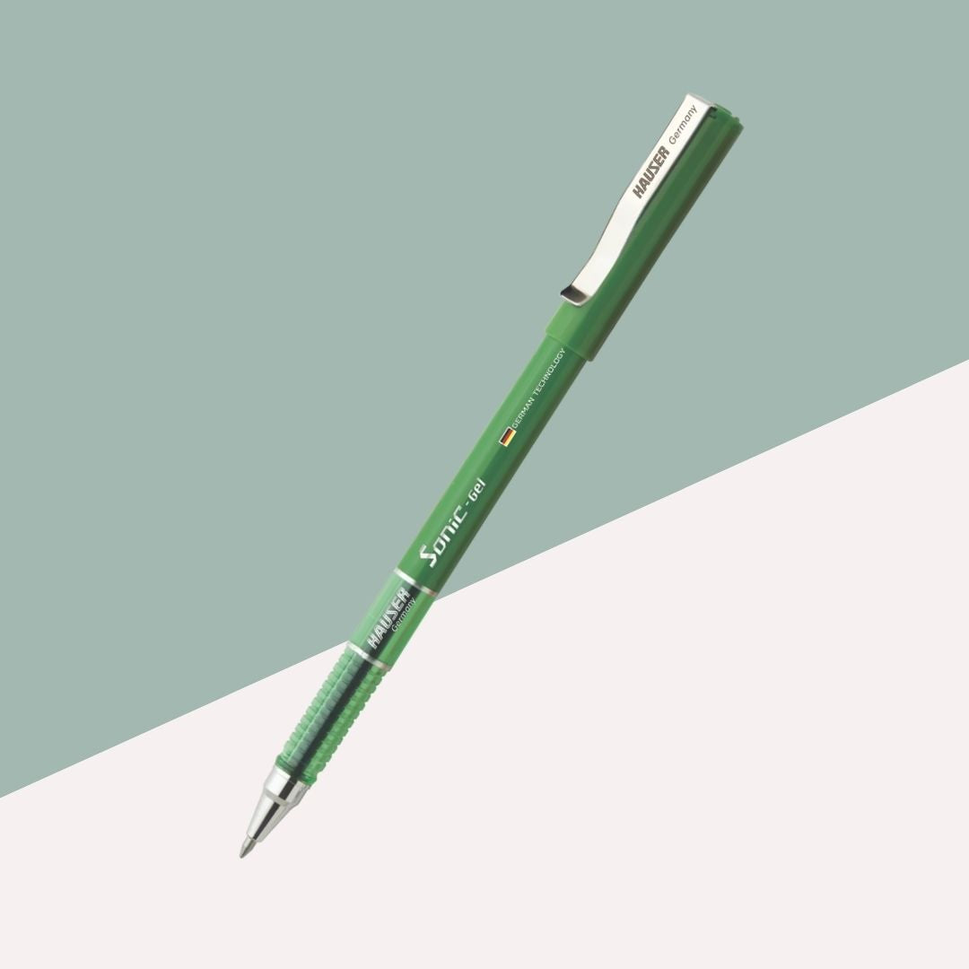Hauser Sonic Waterproof Gel Pen â€“ Green ( Pack of 1 )