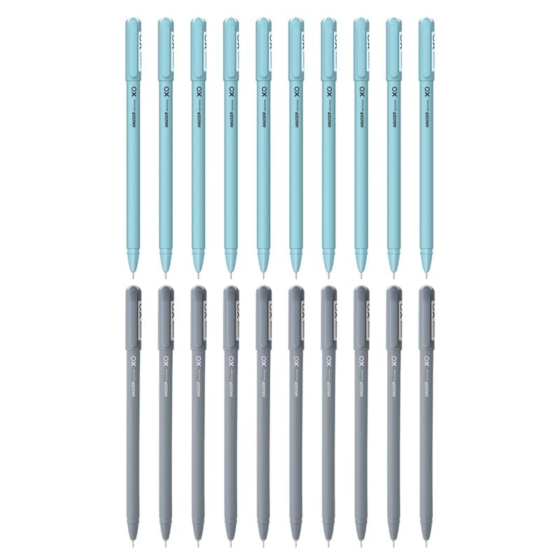 Hauser XO 0.6mm Ball Pen Combo Pack, 10 Blue & 10 Black Ink, Pack of 20
