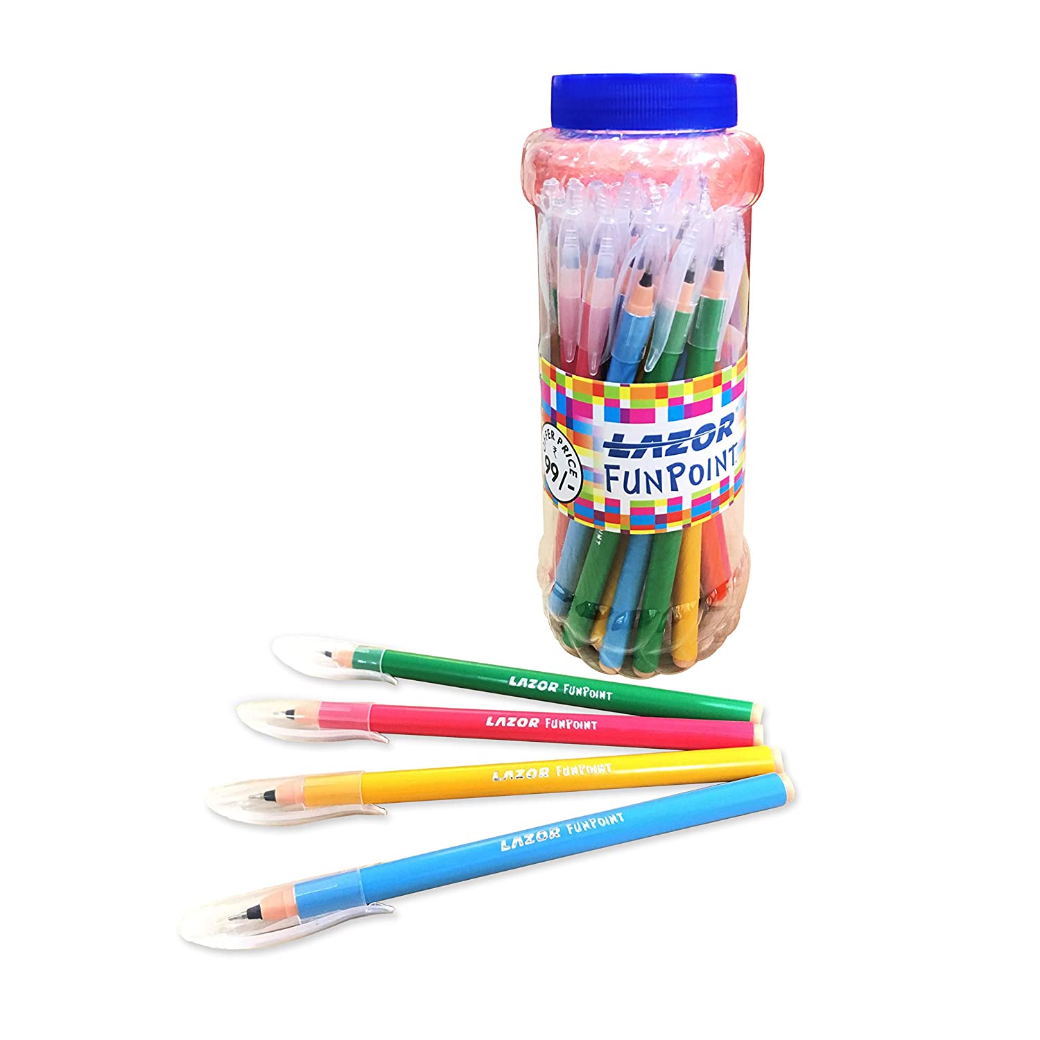 Linc Lazor 0 .7mm Fun point Ball Pen - Blue Ink - Pack of 25