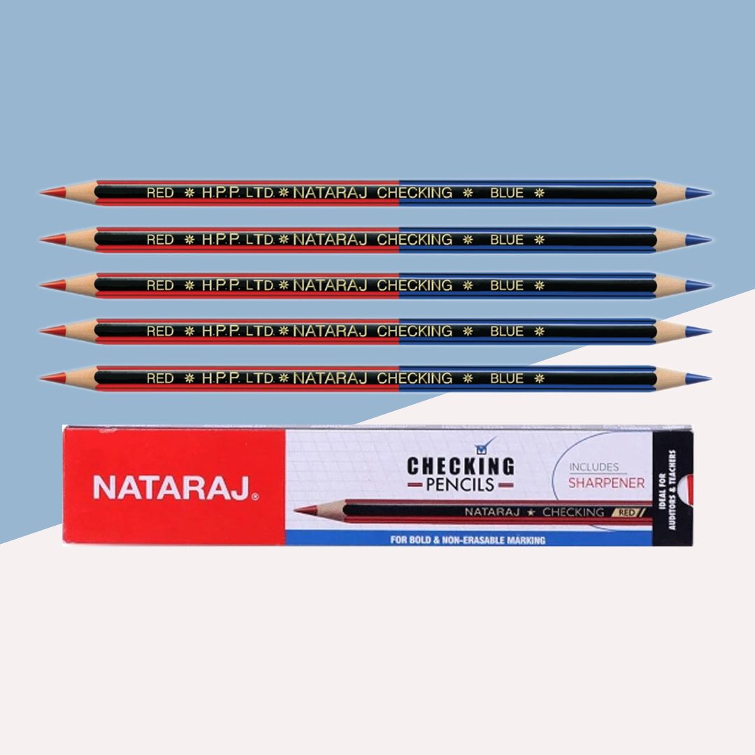 Nataraj Checking Pencil: Precision Marking - Blue and Red ( Pack of 10 )