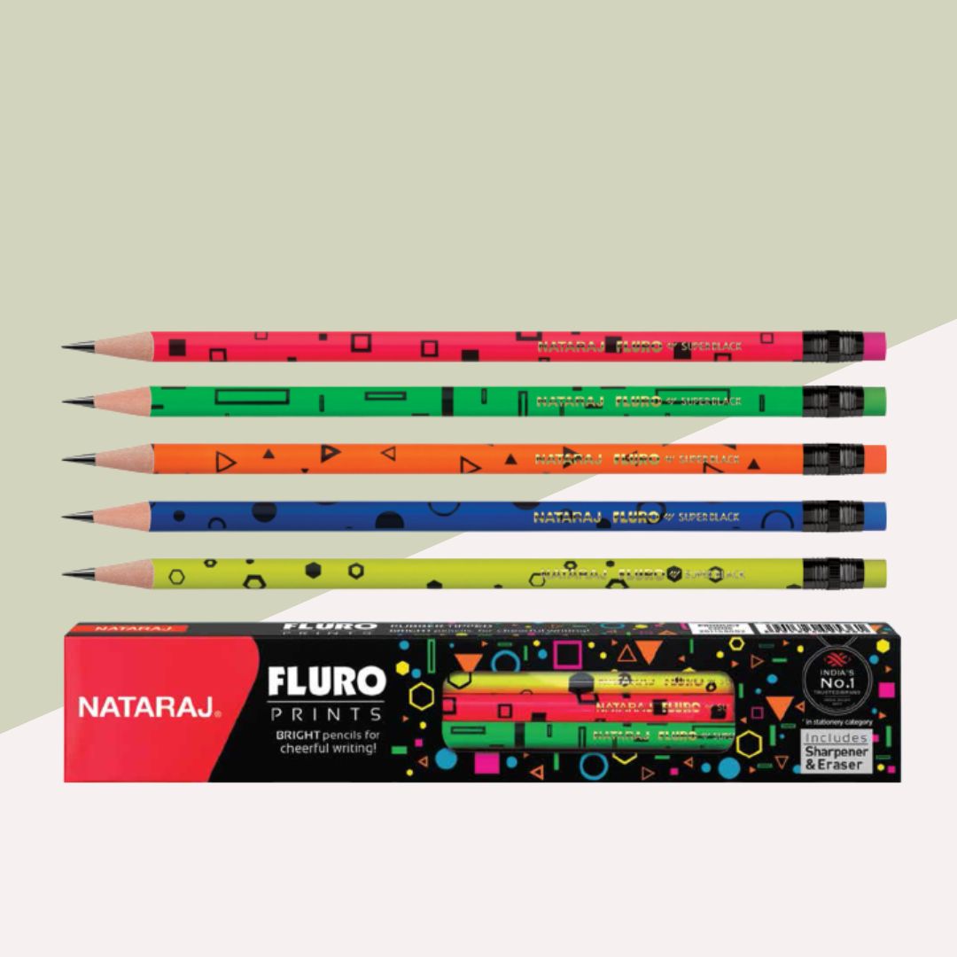 Natraj Fluro Neon Color Print Pencils ( Pack Of 10 )