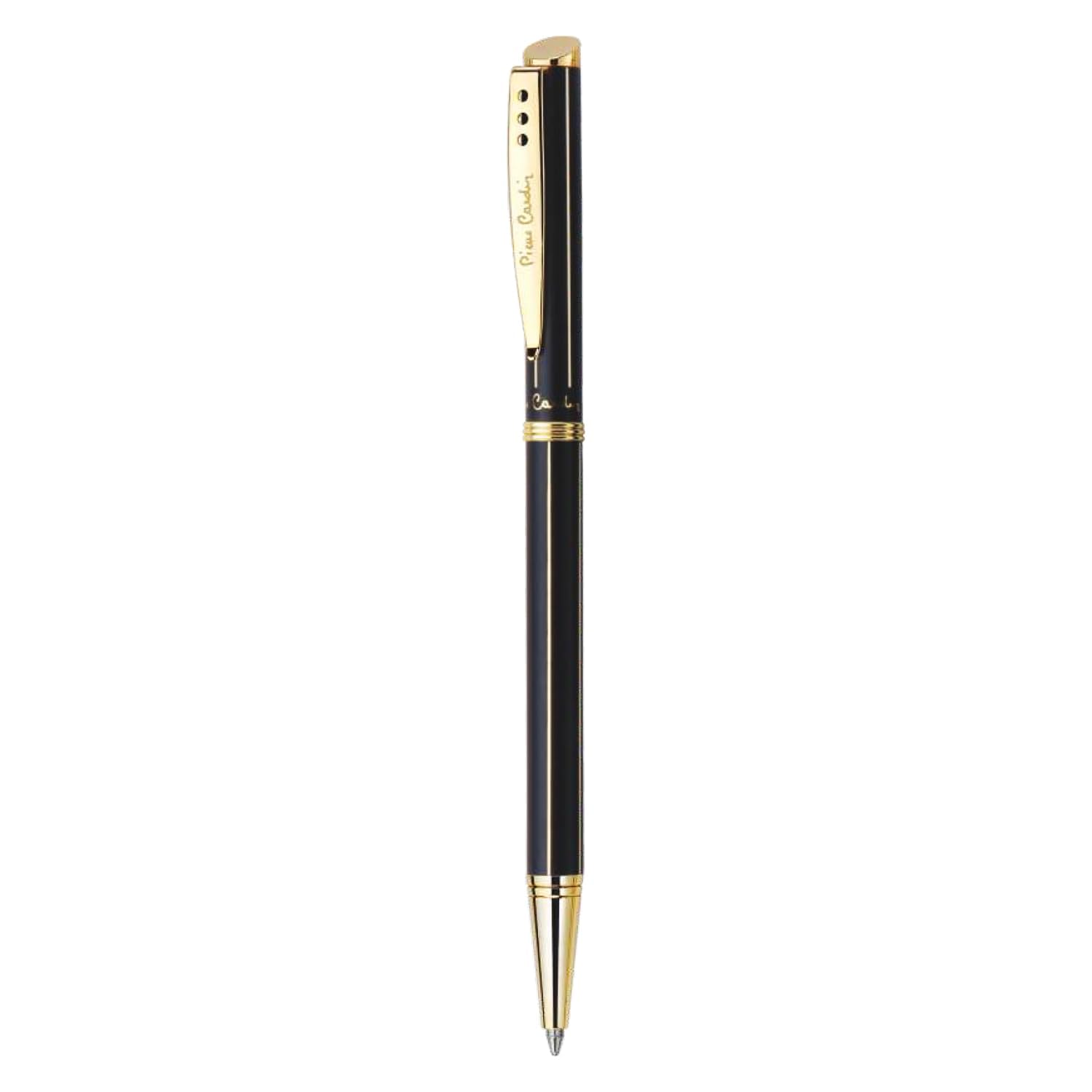 Pierre Cardin Beverly Hills Black & Gold Ball Pen - Blue, Pack Of 1