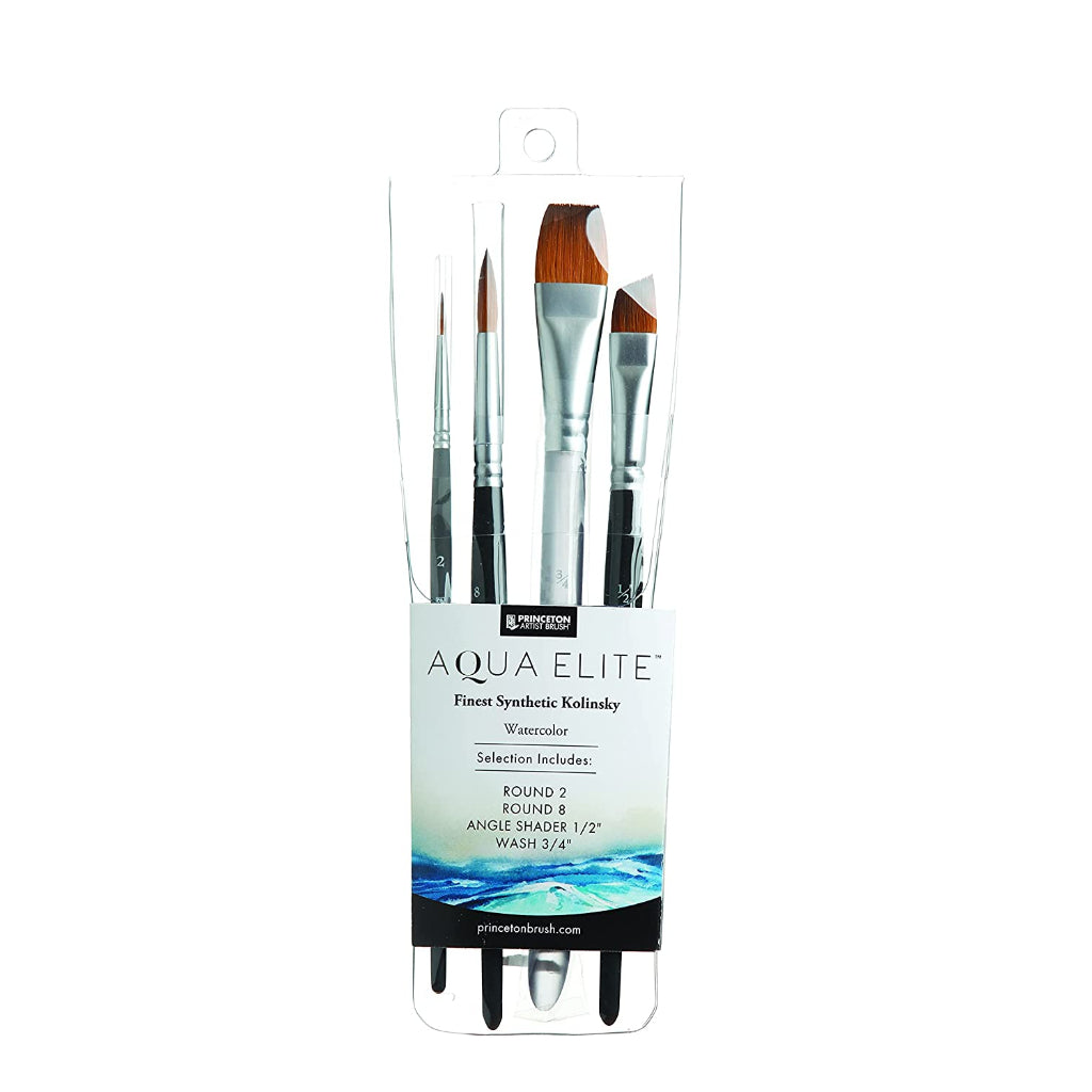 Princeton Aqua Elite Short Handle Professional Paintbrush Set (4 X Brushes)
