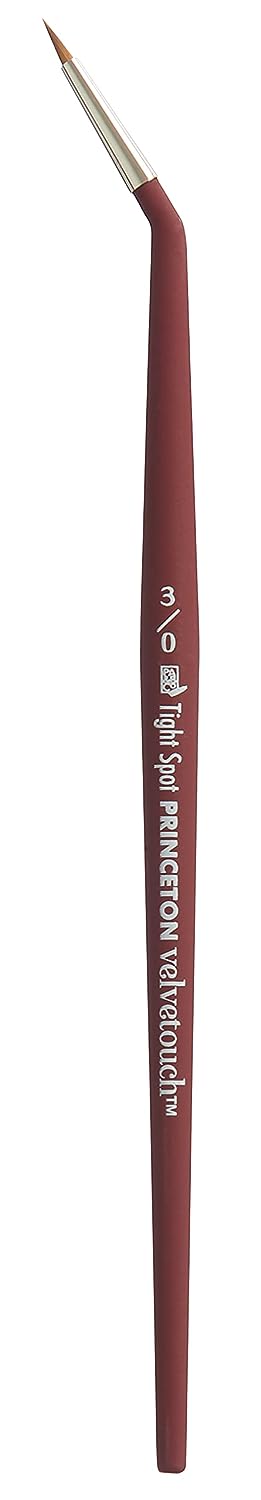 Princeton Velvetouch Short Handle Mini Tight Spot Paintbrush (No 3/0)