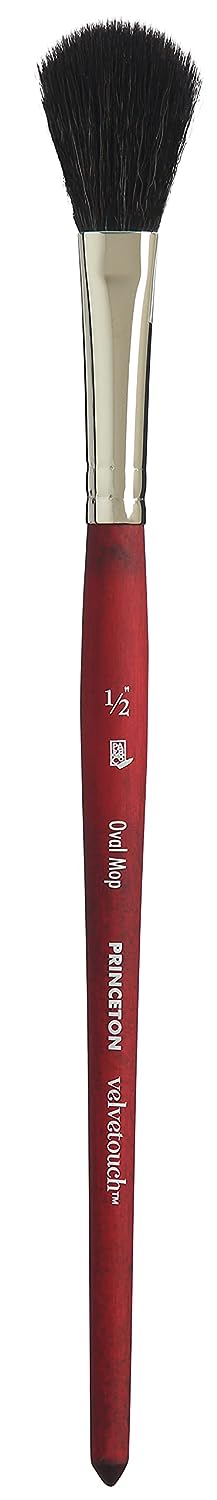 Princeton Series 3950 Velvetouch  Luxury Synthetic Blend Brush - Oval Mop - Short Handle - Size: 3/4"