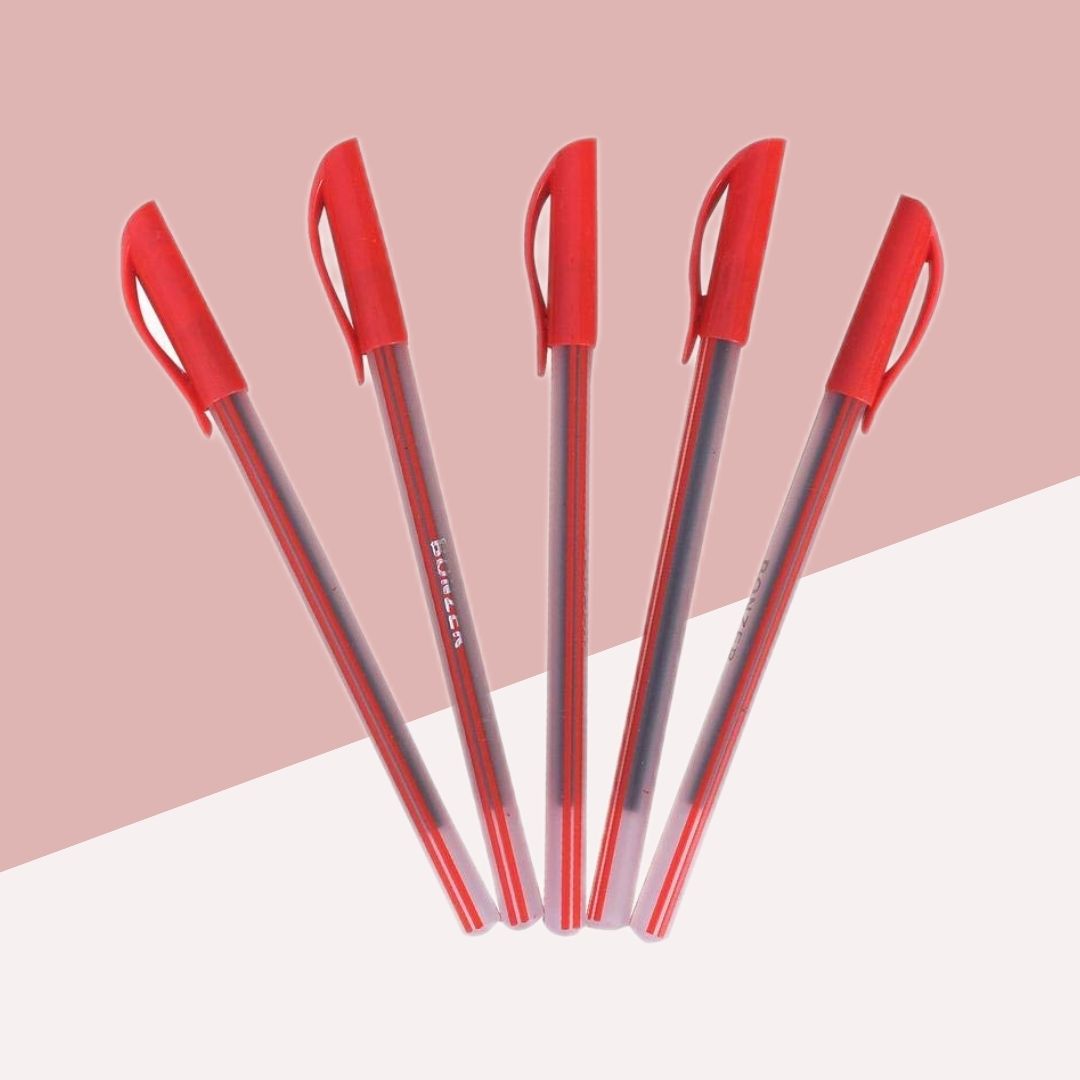Use & Throw Ball Pen  â€“ Red ( Pack of 5 )