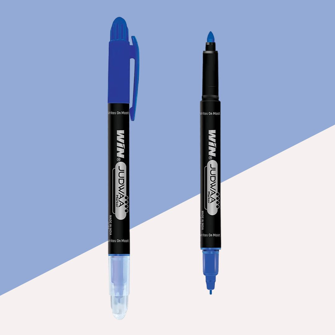 WIN Judwaa Dual Tip CD/DVD/OHP Marker Pens â€“ Blue Ink ( Pack for 1 )