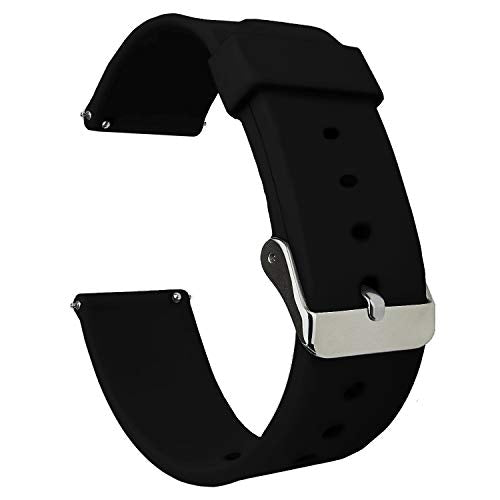 ACM Watch Strap Silicone Belt compatible with Fire-Boltt Talk 2 Bsw042 Smartwatch Casual Classic Band Black