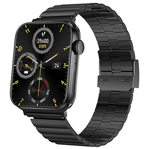 Fire-Boltt Visionary Ultra 1.78" AMOLED, Stainless Steel Luxury Smart Watch, Bluetooth Calling with Rotating Crown & 60Hz Refresh Rate 100+ Sports Mode, TWS Connection (Black)